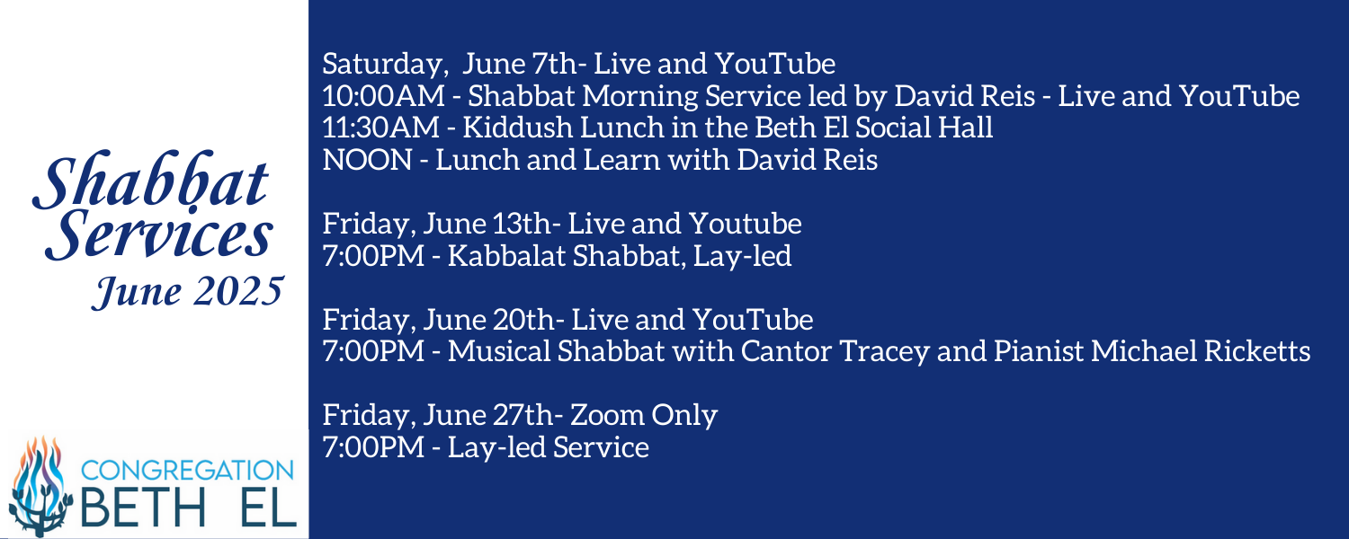 JUNE Shabbat Services