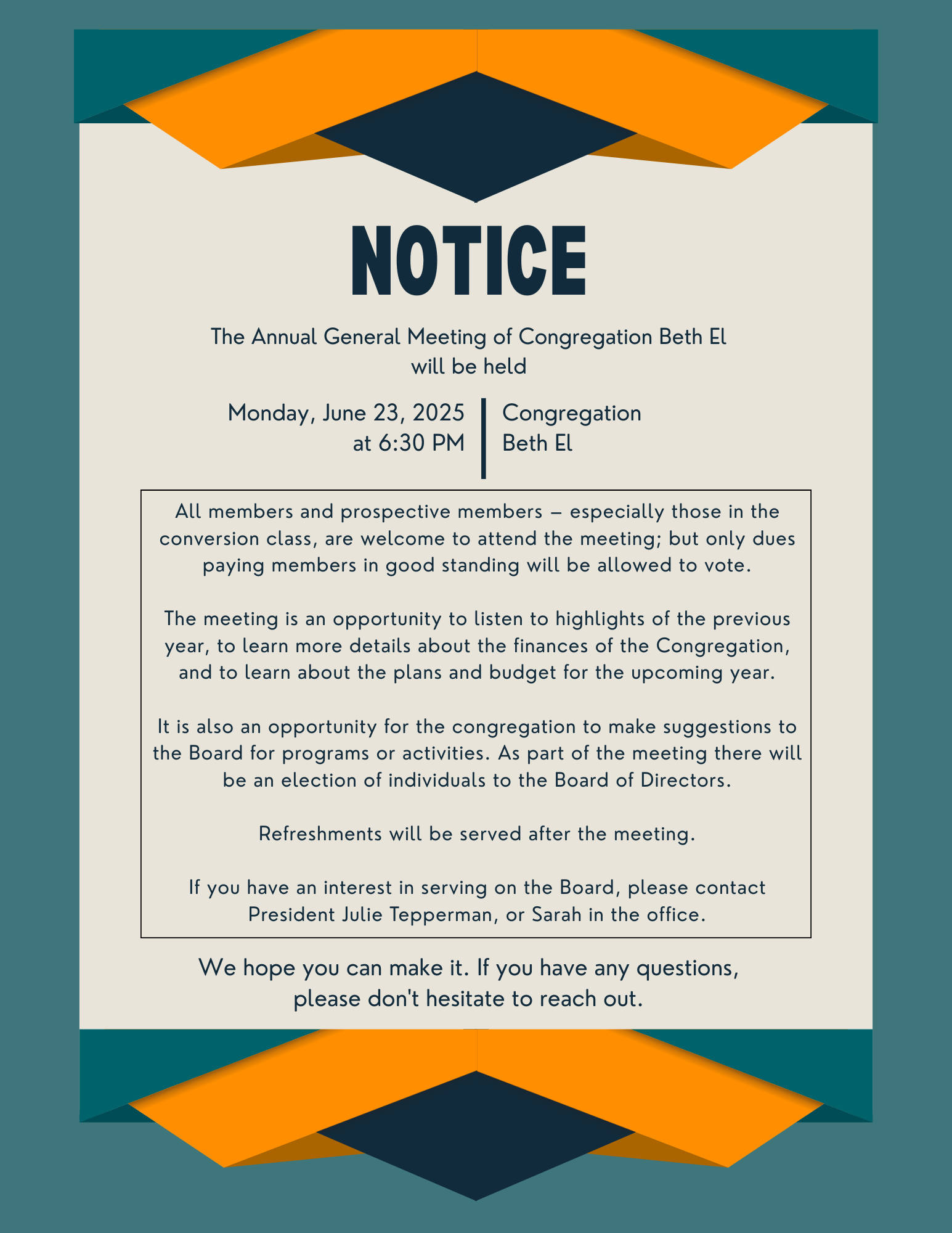 general meeting notice