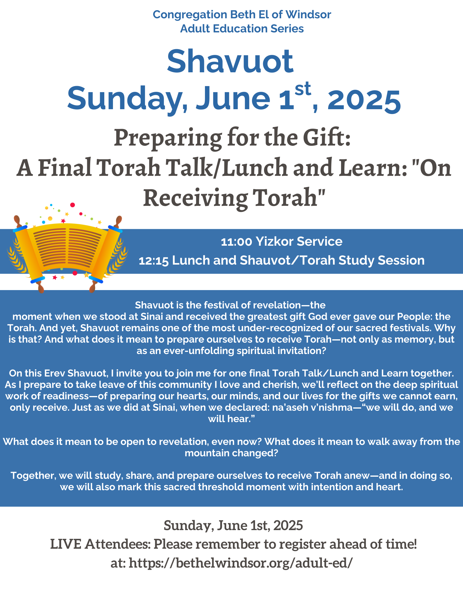 shavuot lunch and learn