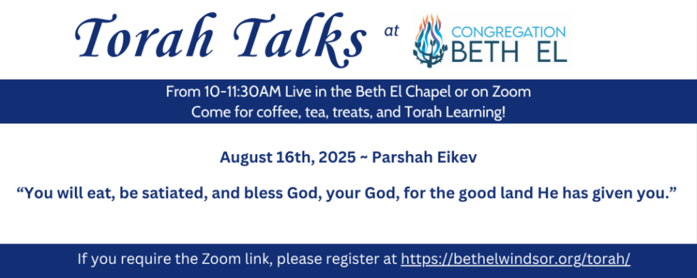 AUGUST TORAH TALKS