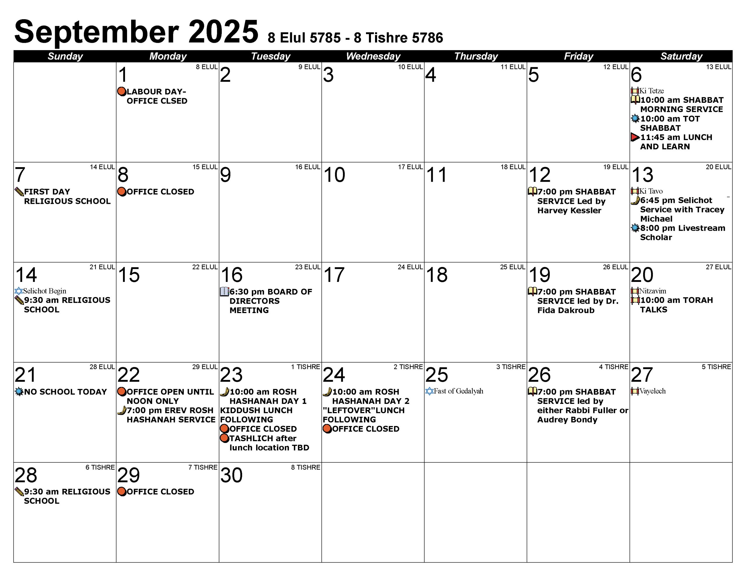 Calendar September 2025