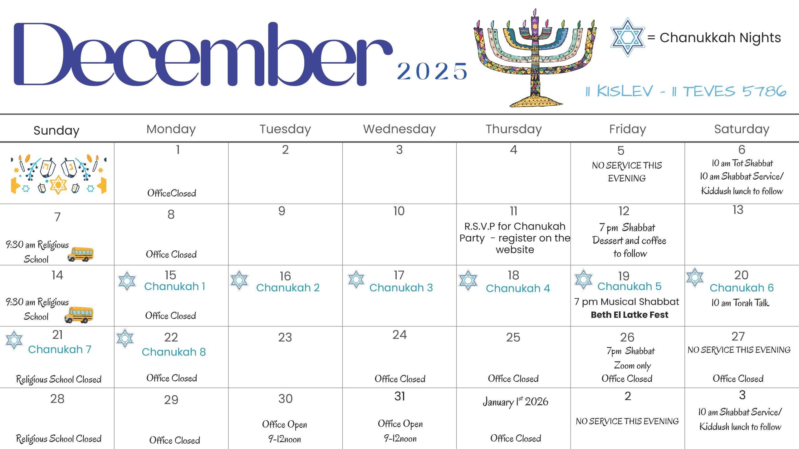 Revised December 2025 Calandar