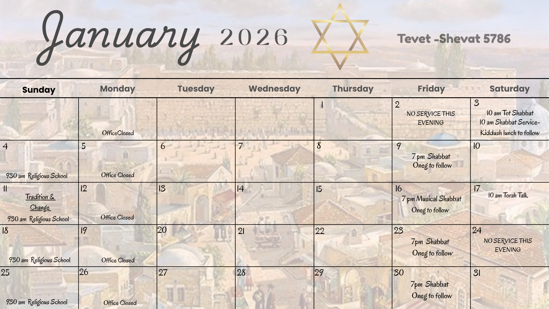 January 2026 Calendar