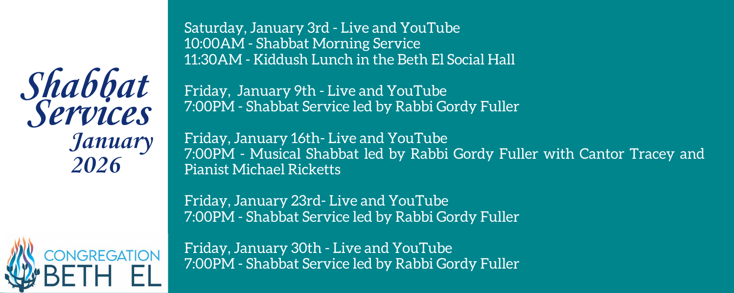 JANUARY Shabbat Services rev